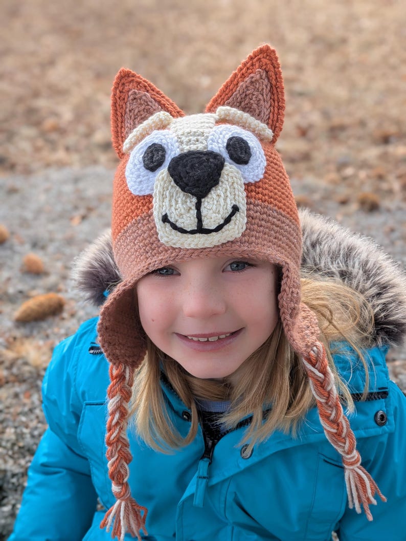 Blue Heeler Dog Crochet Hat Pattern