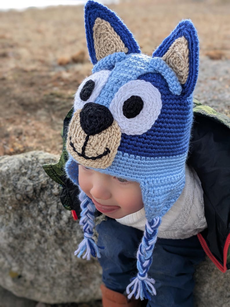 Blue Heeler Dog Crochet Hat Pattern