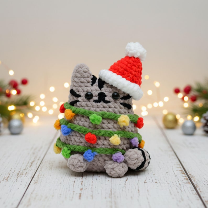 Christmas Cat Crochet PDF Pattern