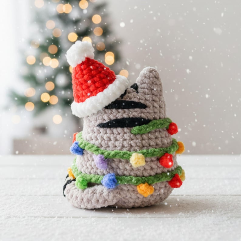 Christmas Cat Crochet PDF Pattern