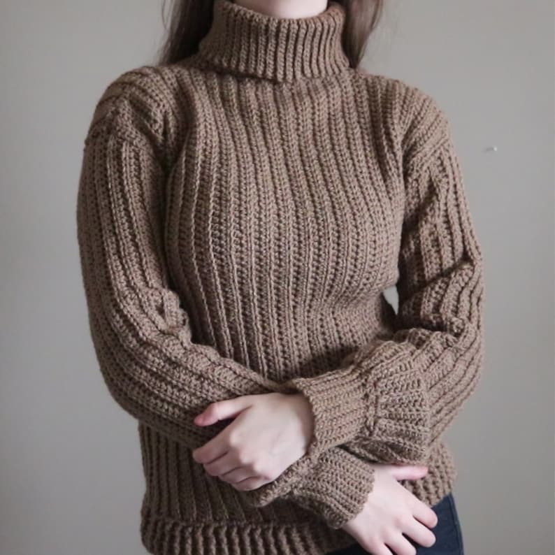 Oversized Turtleneck Sweater Crochet Pattern