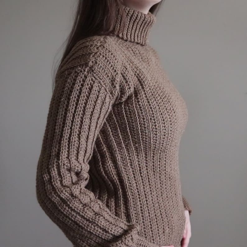 Oversized Turtleneck Sweater Crochet Pattern