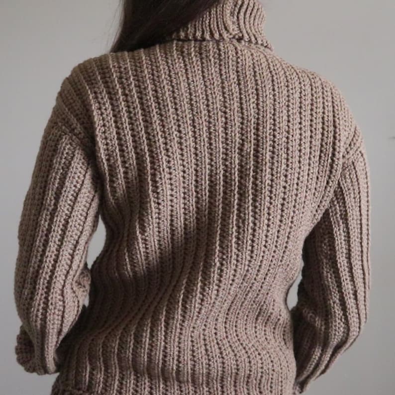 Oversized Turtleneck Sweater Crochet Pattern