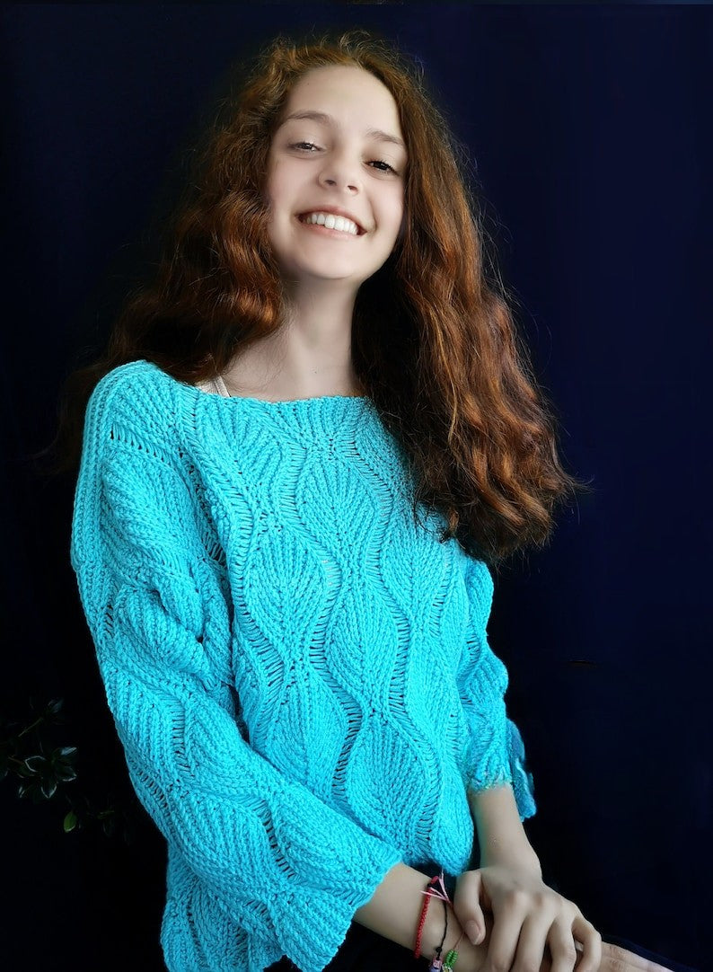 Leafy pullover crochet pattern