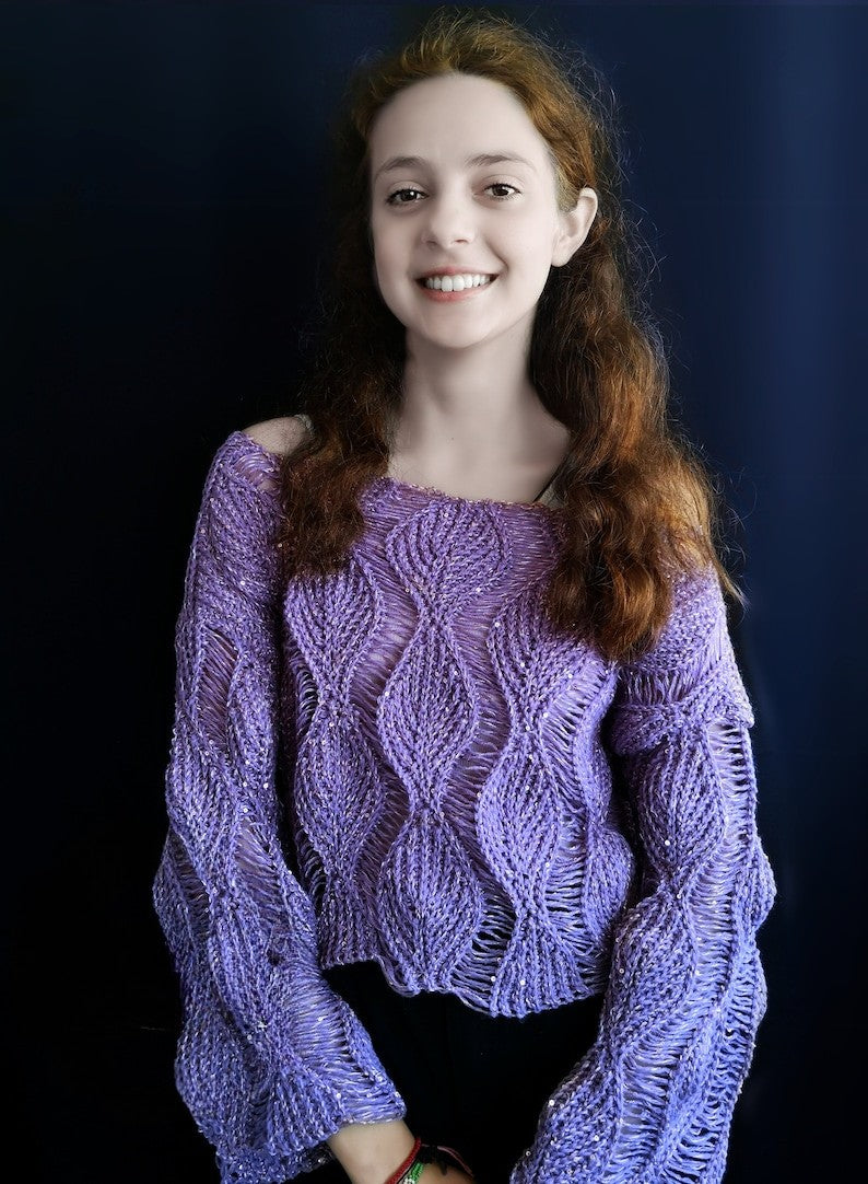 Leafy pullover crochet pattern