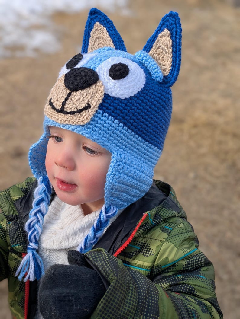 Blue Heeler Dog Crochet Hat Pattern