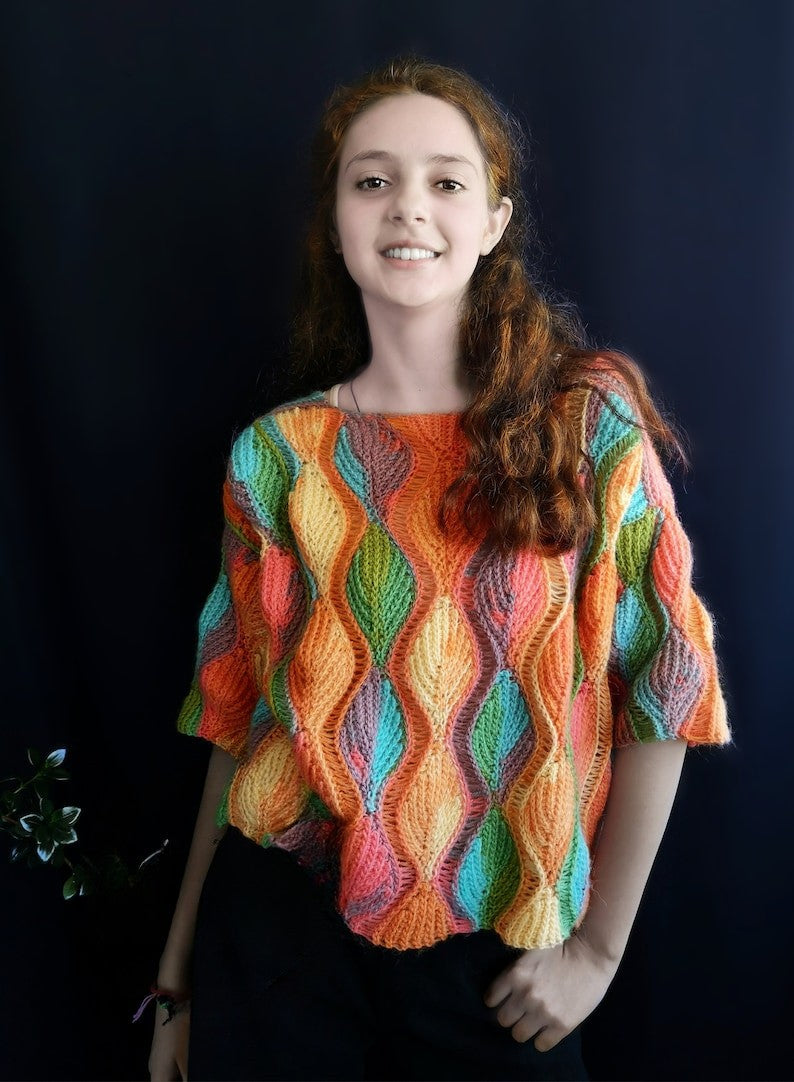 Leafy pullover crochet pattern
