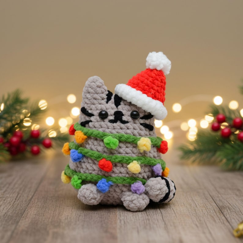 Christmas Cat Crochet PDF Pattern