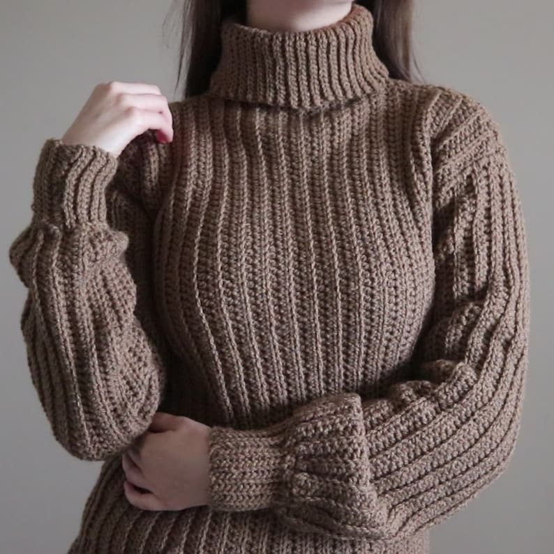 Oversized Turtleneck Sweater Crochet Pattern