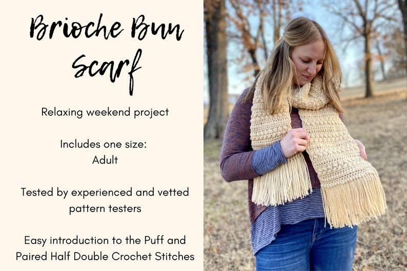 CROCHET PATTERN // Brioche Bun Scarf