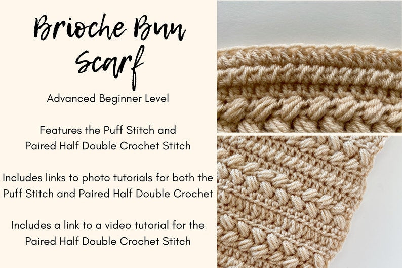 CROCHET PATTERN // Brioche Bun Scarf
